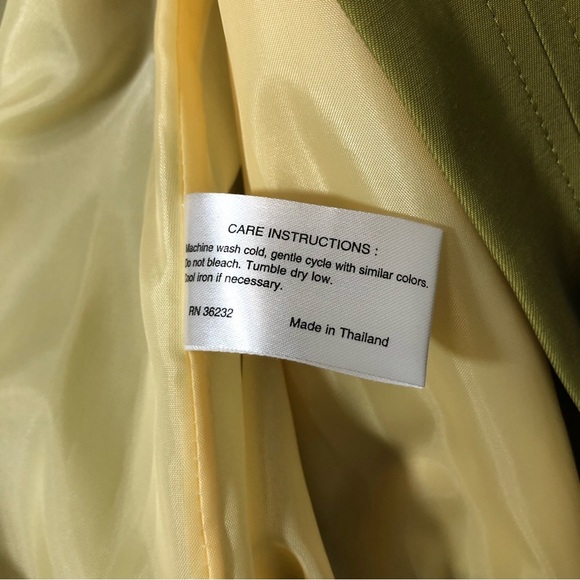 Gallery Womens Button Front Lightly Pockets Green Collar Lined Coat Jacket XS - Picture 15 of 16